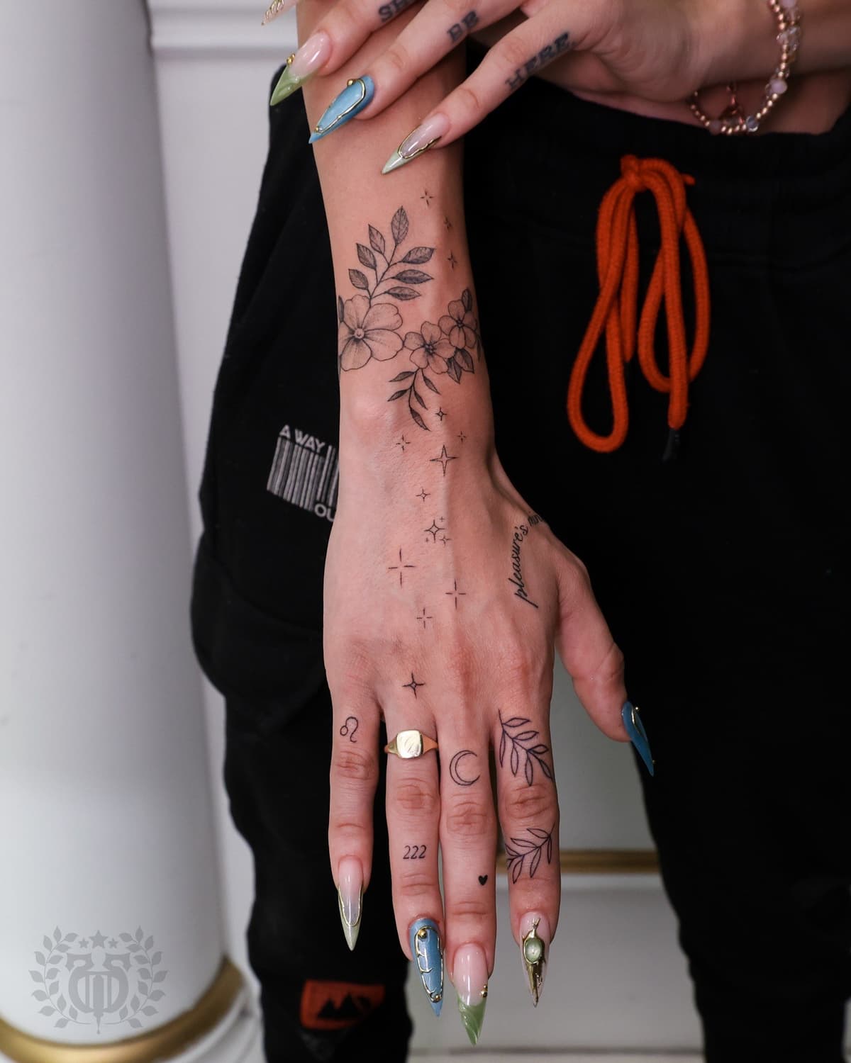 Feminine floral tattoo at Apollo Studio Los Angeles