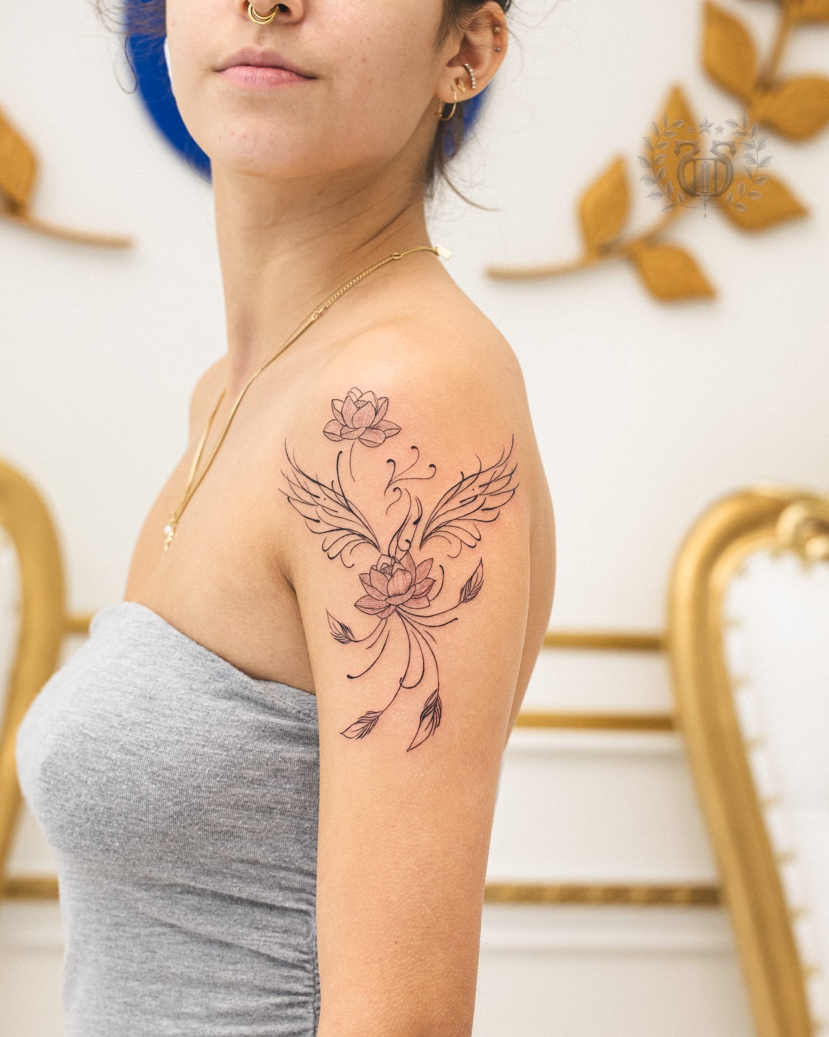 Fine line tattoo by Apollo artist in Los Angeles