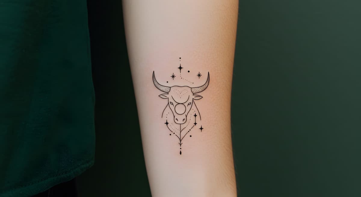 Fine line minimalist Taurus constellation tattoo at Apollo Studio Los Angeles