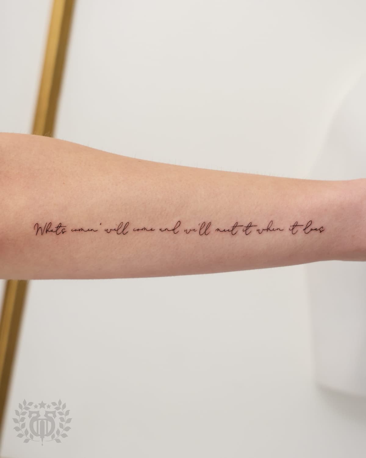 Fine line script lettering tattoo at Apollo Studio Los Angeles