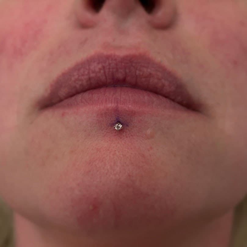 Lip piercing at Apollo Studio Los Angeles